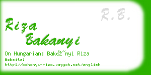 riza bakanyi business card